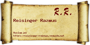 Reisinger Razmus névjegykártya